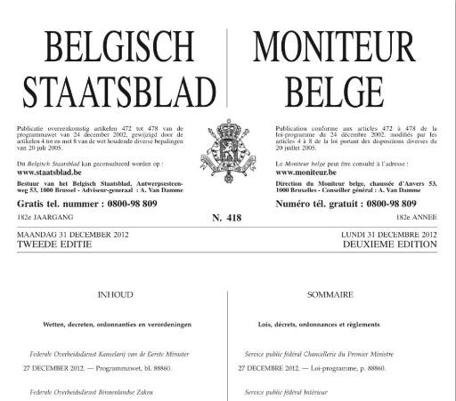Belgian Official Journal publishes record 107,270 pages in 2014