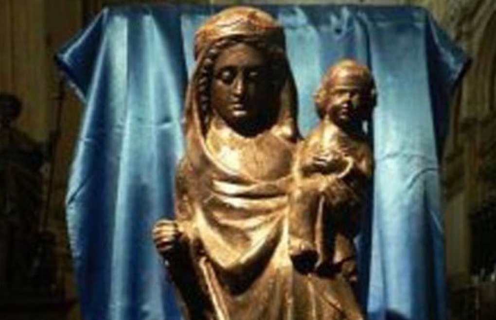 The "Black Virgin" statue has been re-installed in Saint Catherine’s church