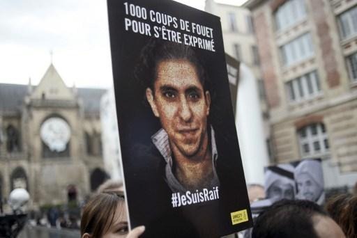 Protest in front of the Saudi Arabian Embassy on the 400th day of Badawi’s imprisonment
