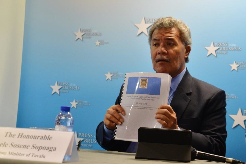 Tuvalu Prime Minister visits Brussels in a bid to save island from disappearing under water