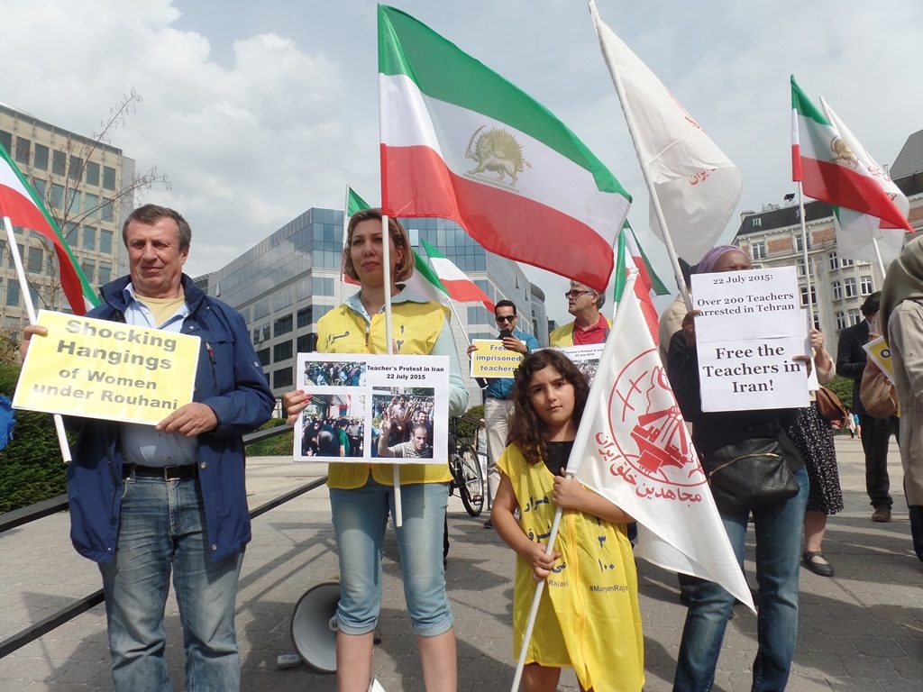 Protest in Brussels against EU silence on human rights violations in Iran