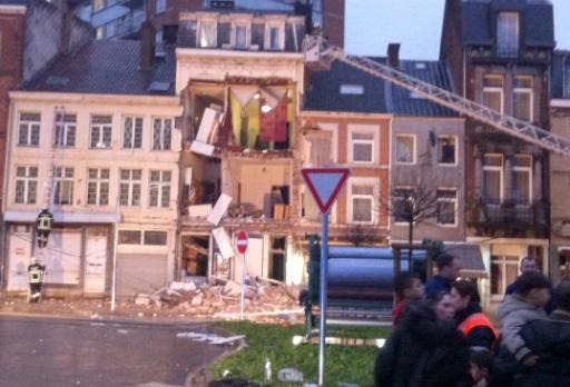 Home blown up in Verviers: damaged house being torn down