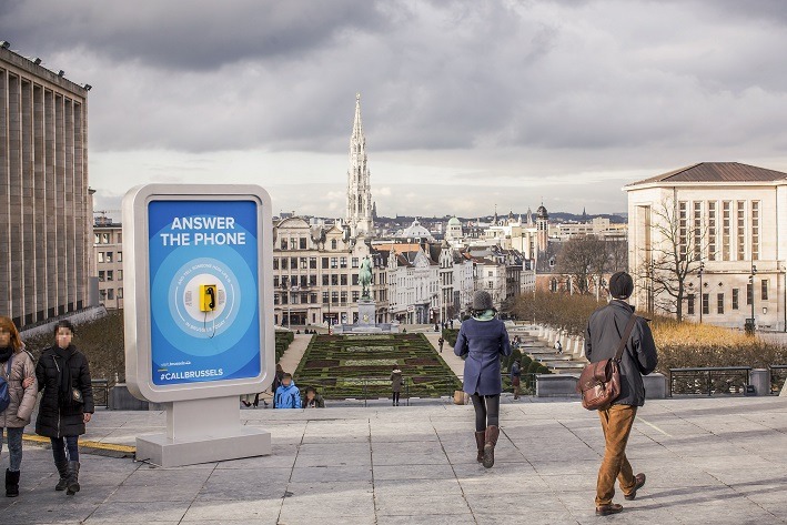 Brussels installs street phones to foster dialogue between people in other countries and Brussels locals