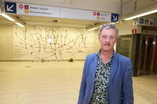 Brussels attacks: commemorative fresco inaugurated at Maelbeek subway station