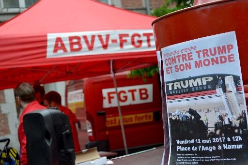 Anti-Trump protest in the centre of Namur