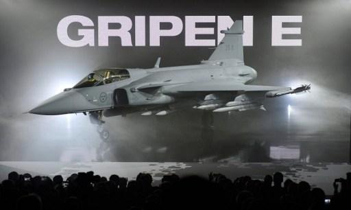 Saab's Gripen E fighter, a candidate for the Belgian market, takes its first flight