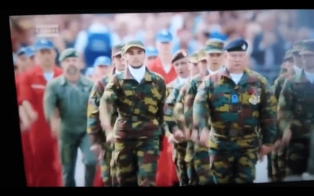 Belgian army cadets go viral for awkward national day parade march