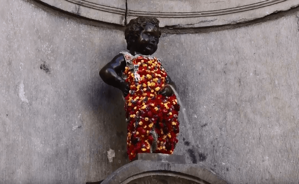 Manneken Pis gets new costume ahead of Brussels flower show