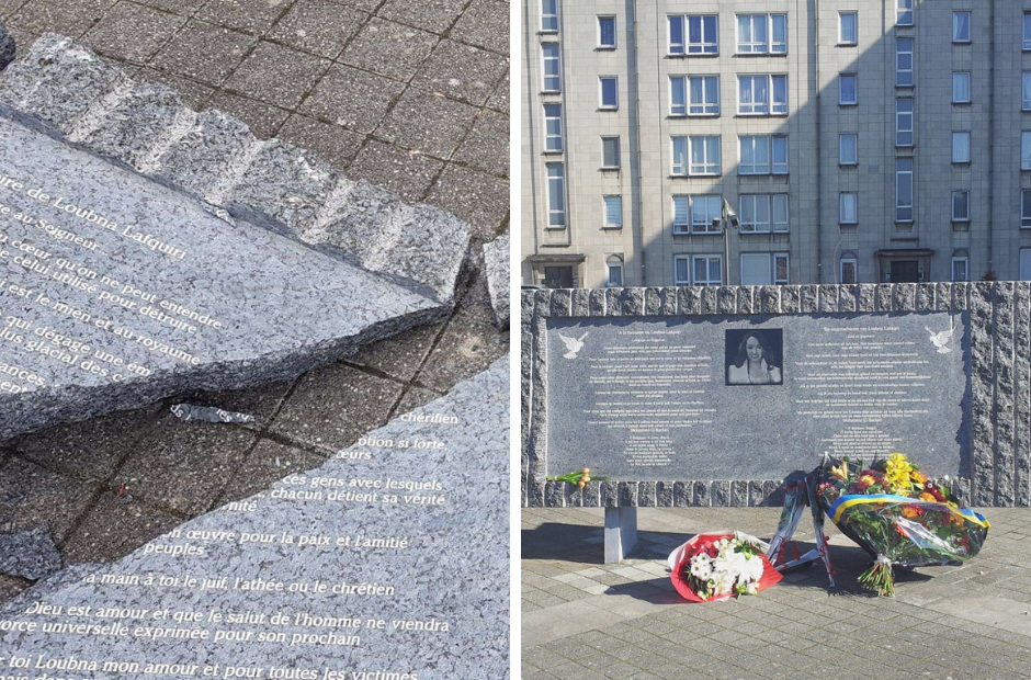 Monument to Brussels Attacks victim damaged by construction works