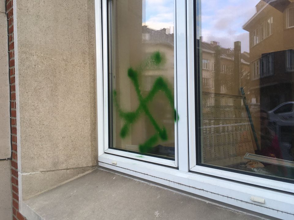 Swastikas painted on Brussels town hall on Tuesday night