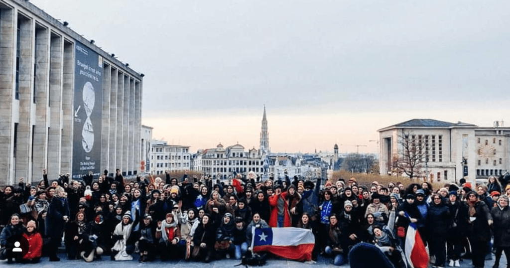 'A rapist in your way': Chilean feminist protest comes to Brussels