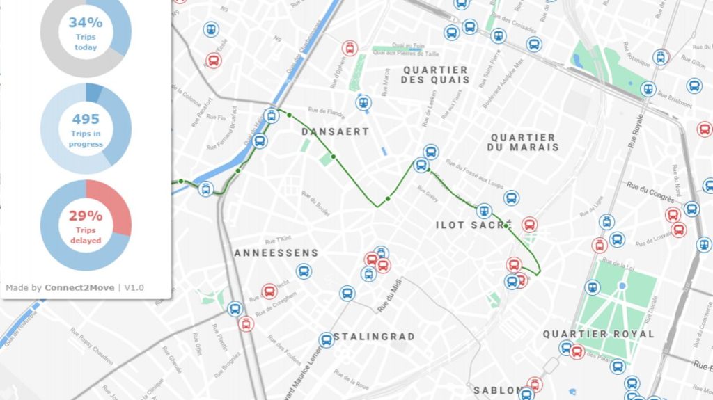 Map shows which Brussels buses, trams and metros are late