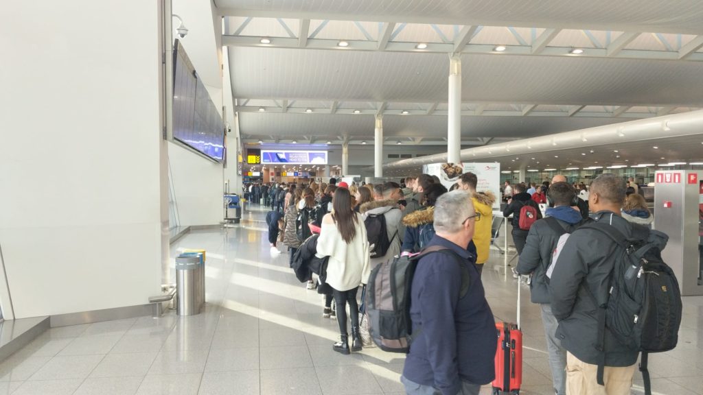 Brussels Airport passengers face hours of queueing amid work to rule action 