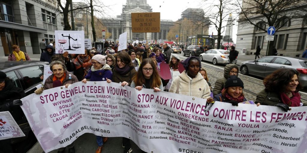International Women’s Rights Day, and women in Belgium demonstrate