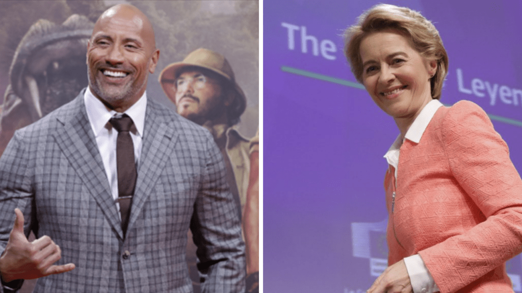 The Rock and Von der Leyen join forces to fight the coronavirus