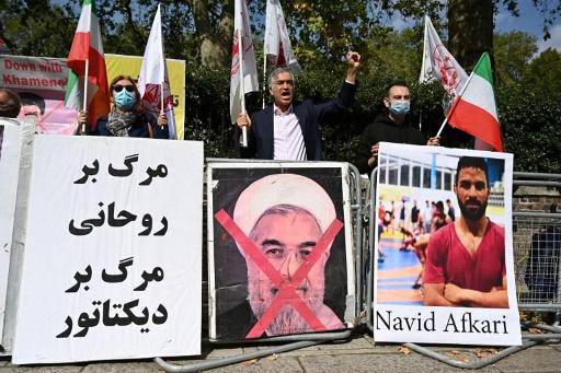 Protest in Brussels against execution of Navid Afkari in Iran