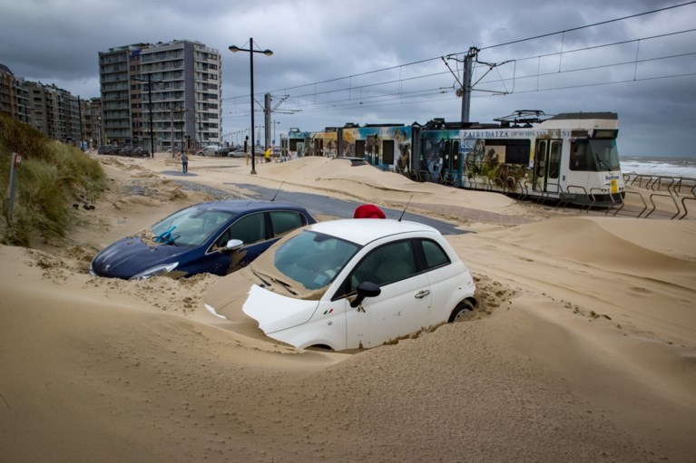 Storm Odette Day Two: roads flooded, cars buried under sand