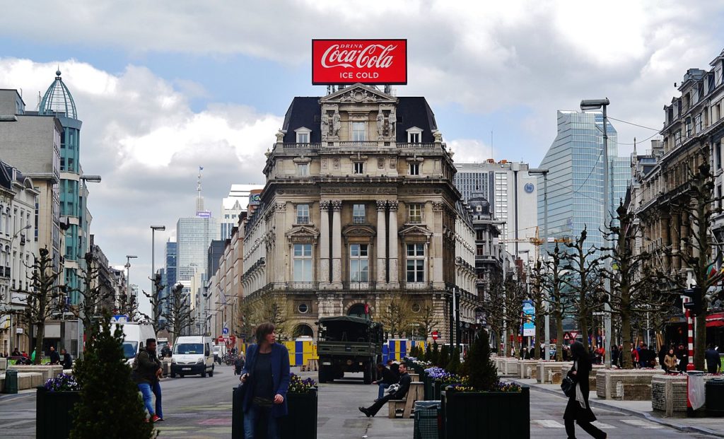 Brussels banishes Coca-Cola sign from Place De Brouckère