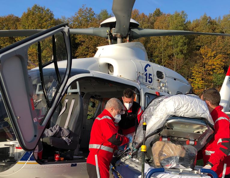 First Covid-19 patients transferred from Liège to Germany via helicopter