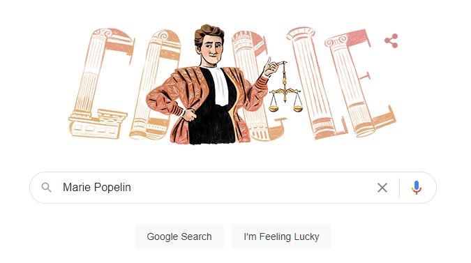 Who was Marie Popelin, the Brussels woman honoured by Google today?