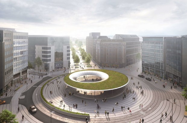Pedestrian-friendly Schuman roundabout redesign gains approval
