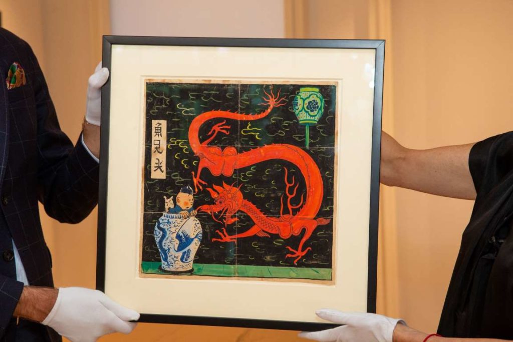 Belgian Tintin 'Blue Lotus' cover auctioned for €3.175 million