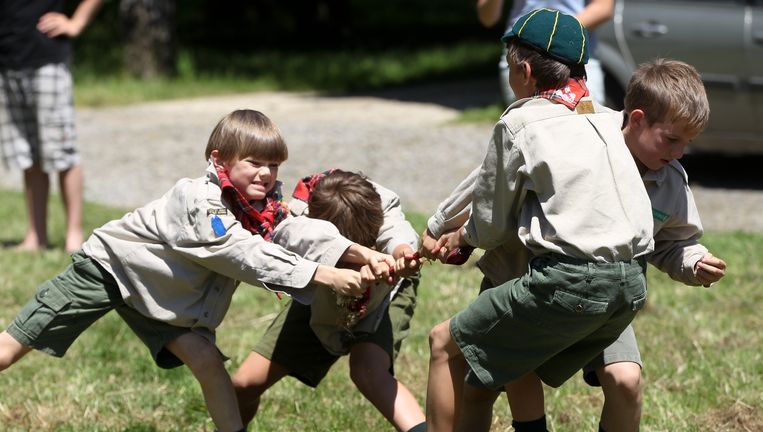 Two armed robbers entered scout camp and threatened several troop leaders