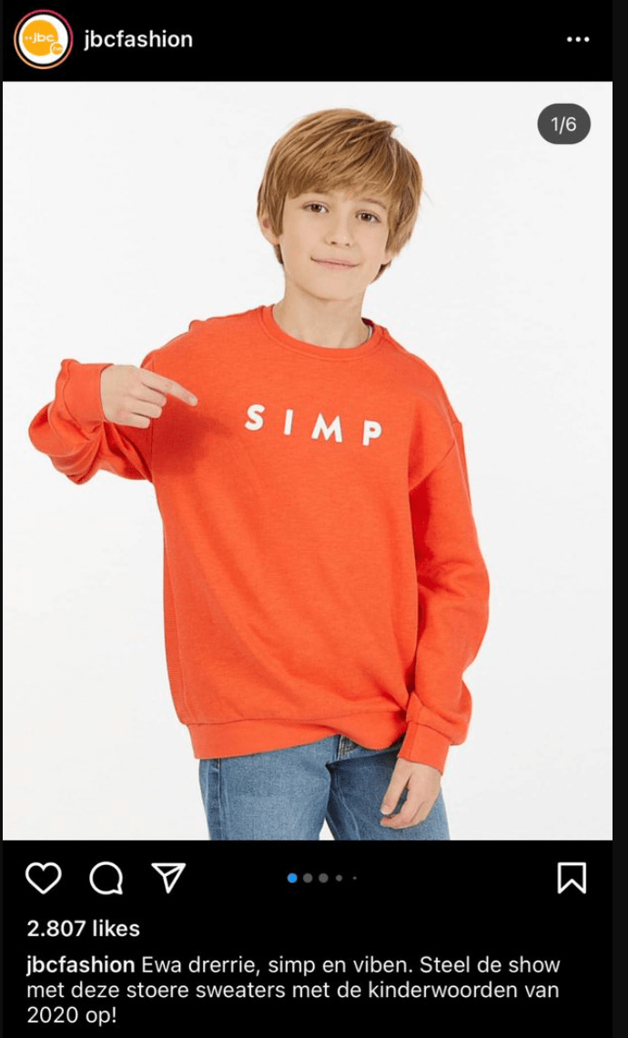 Simp shirt from Belgium clothing brand JCB