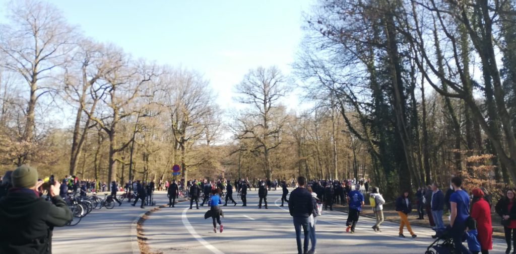 Hundreds protest coronavirus measures in Brussels' Bois de la Cambre