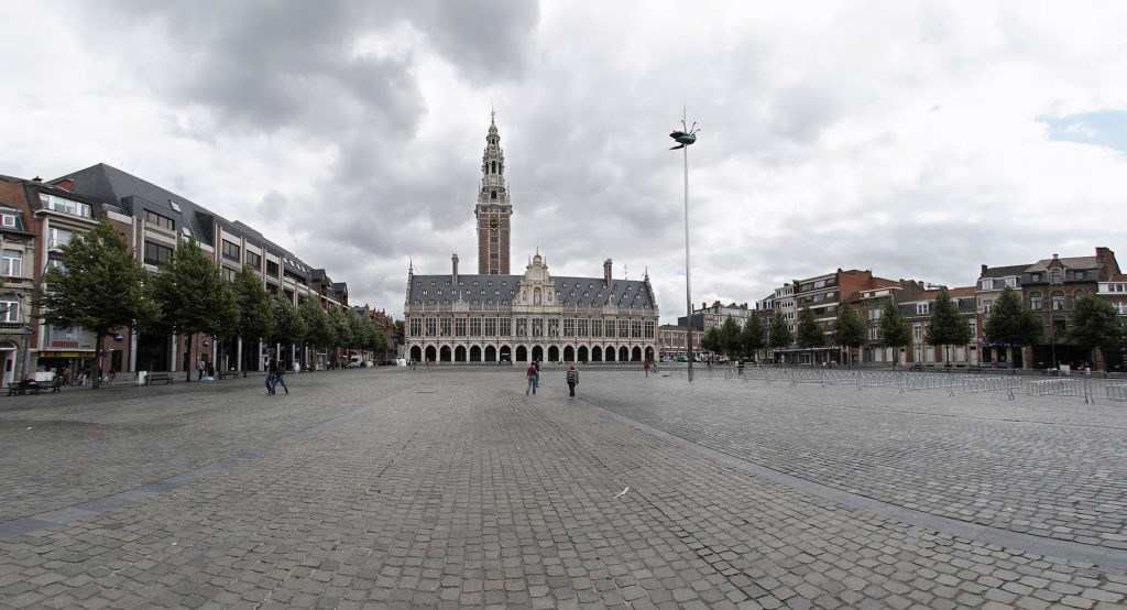 Police peacefully disperse young people gathered in Leuven town square