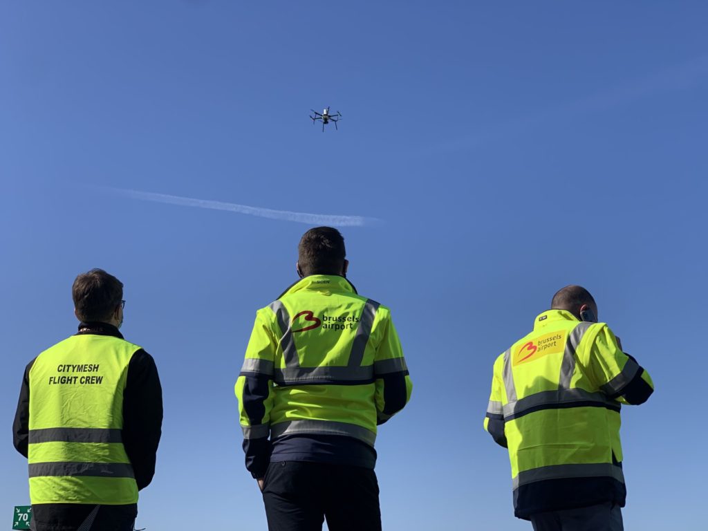 Brussels Airport tests the deployment of drones