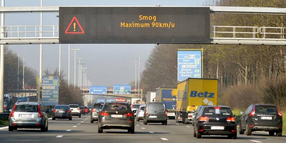 Smog alert: 90 km/h speed limit on Belgian motorways today and tomorrow