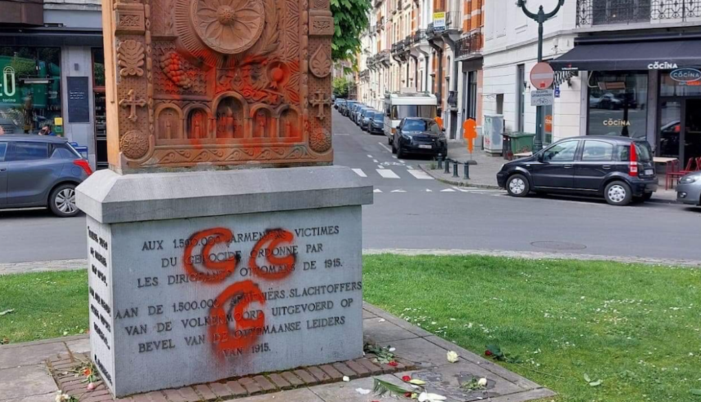 Vandals deface Armenian genocide memorial in Ixelles