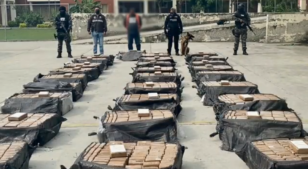 2.5 tons of cocaine bound for Belgium seized in Ecuador