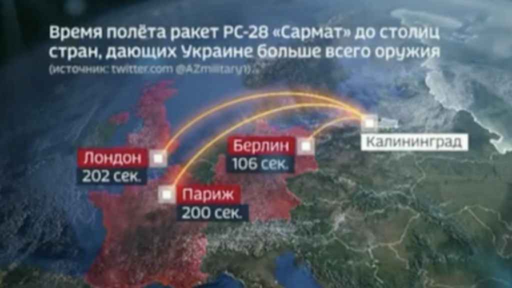 Russian media hysteria: Kremlin channels continue to threaten Europe with nuclear missiles