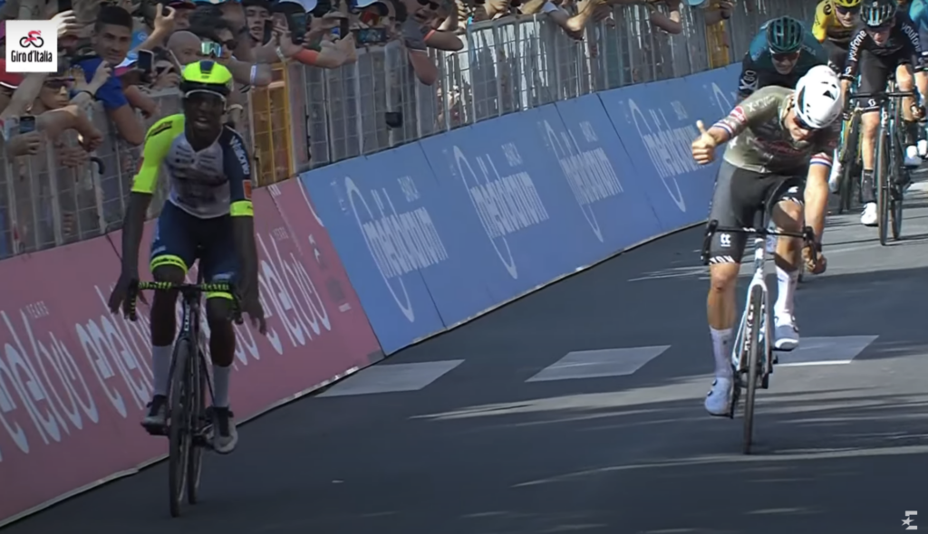 Giro d'Italia: A podium mishap as Girmay makes cycling history