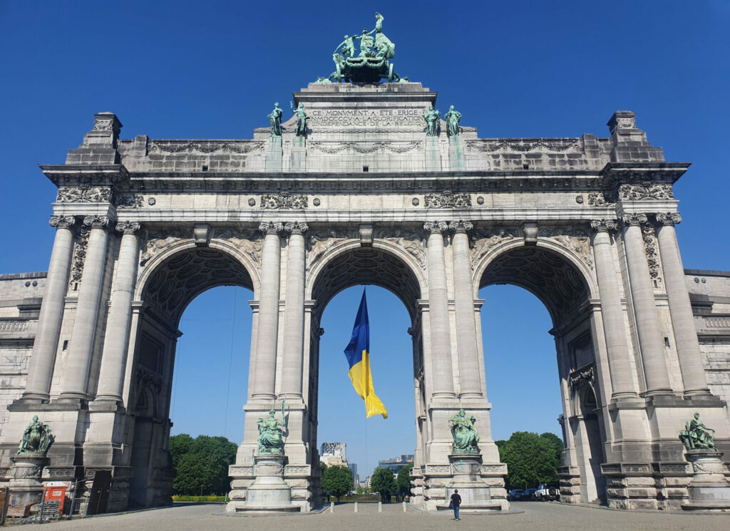 Belgium raises Ukrainian flag in Cinquantenaire Park for Europe Day