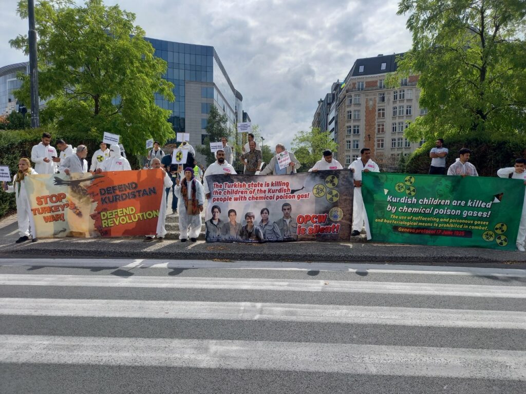 Kurdish protest in Brussels against Turkish bombing of northern Iraq