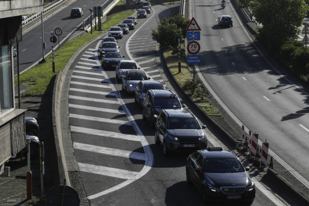 Traffic jams on A12 motorway towards Antwerp
