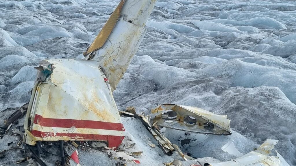 Wreckage of plane that crashed in 1968 found on Swiss glacier