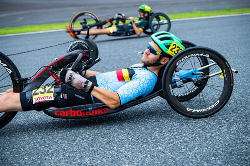 Handbiker Maxime Hordies wins gold at Paracycling World Championships