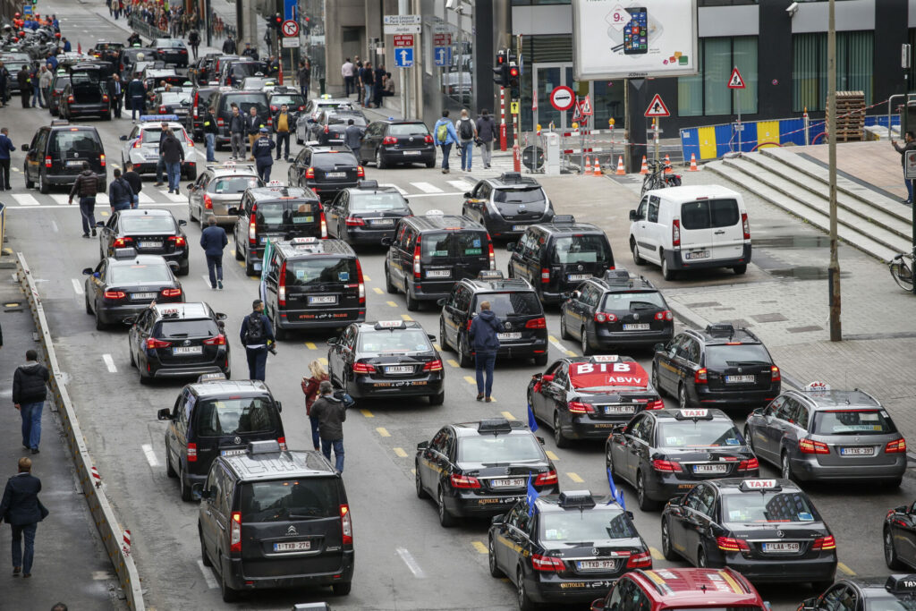International taxi demonstration causes heavy traffic in Brussels