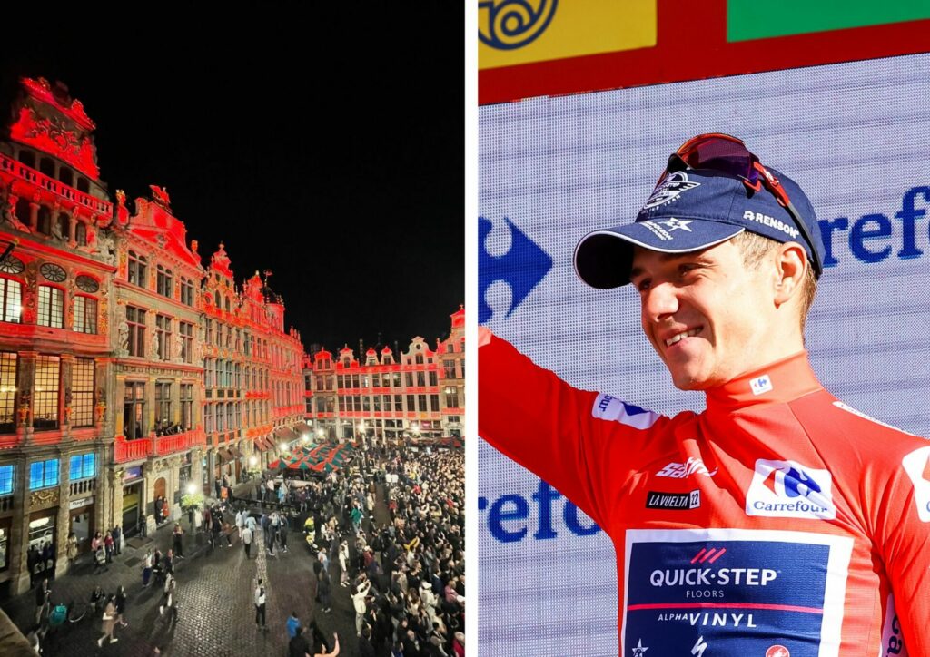 Cycling: Grande Place illuminated in red to celebrate Remco Evenepoel's Vuelta triumph