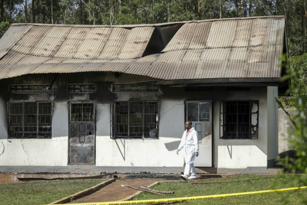 Eleven children die in fire at a school for the blind in Uganda