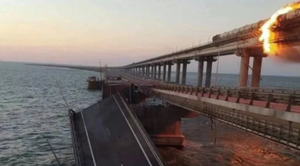 'A beginning': Russian bridge to Crimea partially destroyed after heavy explosion