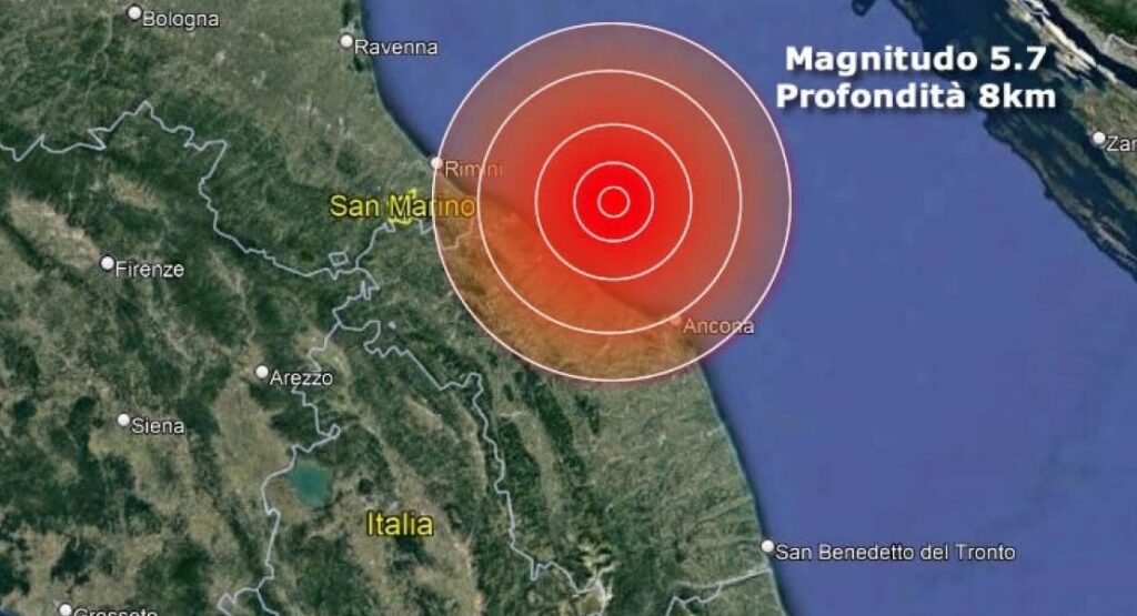 Earthquake of 5.7 magnitude strikes central Italy