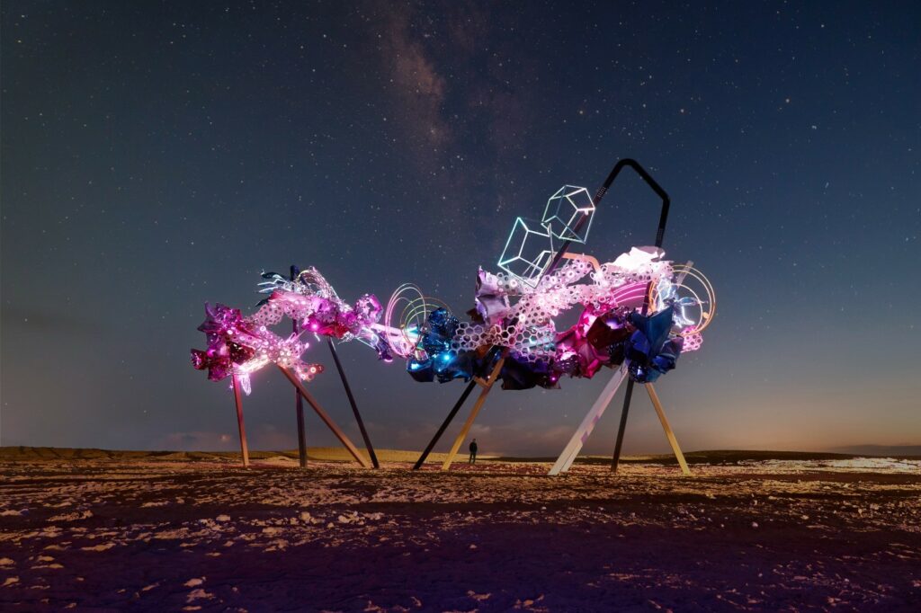 Belgian artist unveils 'largest public light sculpture ever' in Saudi Arabian desert