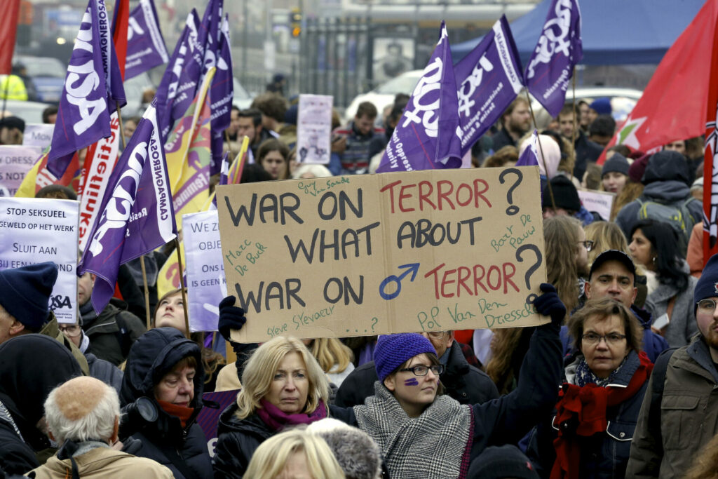 National feminist demonstration in Brussels against gender-based violence