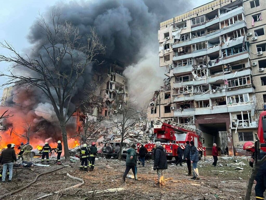 Five killed and 27 injured in Russian missile strike on residential building in Ukraine