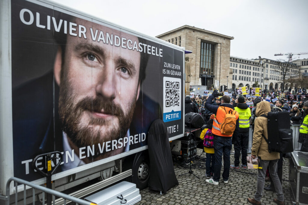 Protest for Olivier Vandecasteele's release in Brussels – in photos